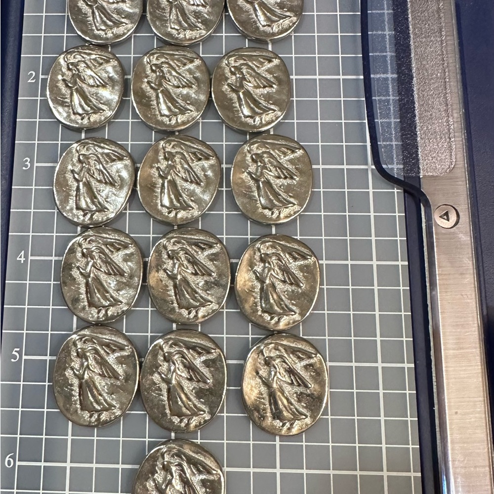 16 Lot Danforth Cast PEWTER ANGELS VILMAIN Muse Pocket Angel Medallions NEW Set!